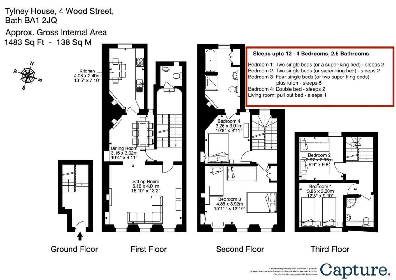 Centre Stunning House-roman Baths - 3min Walk - 4 Bedrooms Apartment Bath